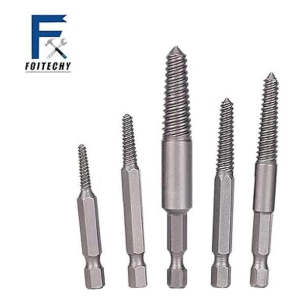 FOITECHY Juego de 5 extractores de tornillos rotos kit de
