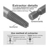 FOITECHY Juego de 5 extractores de tornillos rotos kit de