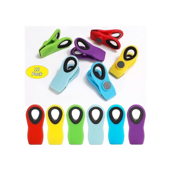 Clips para bolsas con imán paquete de 12 clips magnéticos