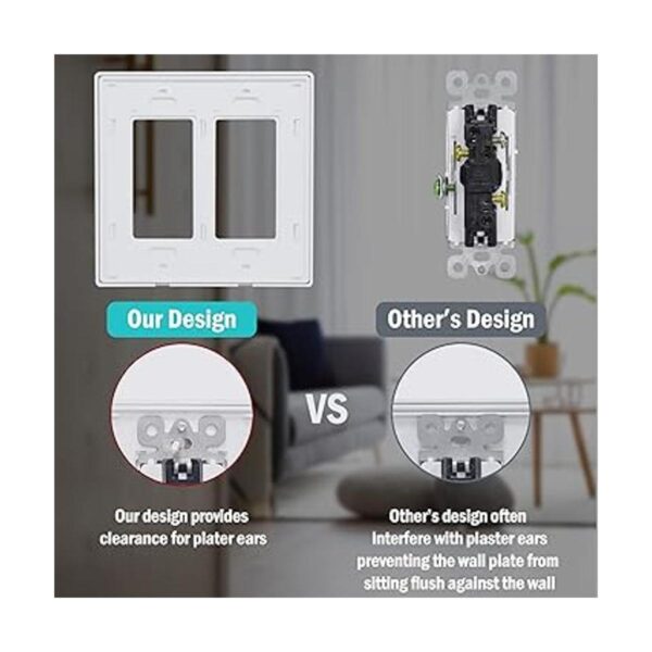 CML Placa de pared decorativa sin tornillos 2 cubiertas
