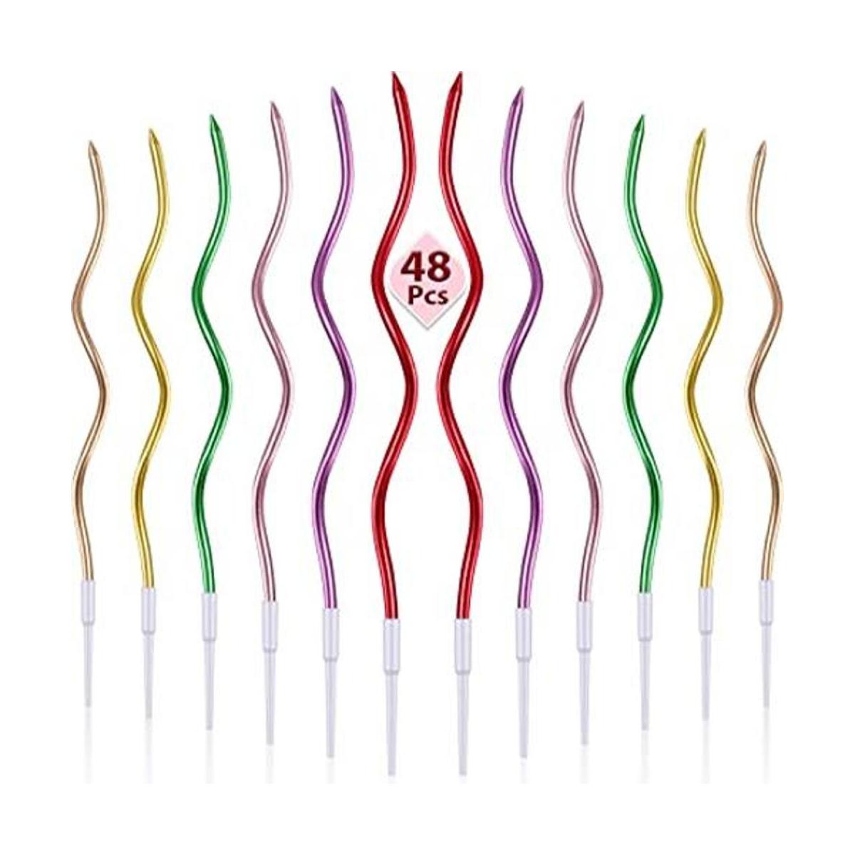 48 velas de cumpleaños con forma de espiral para tartas