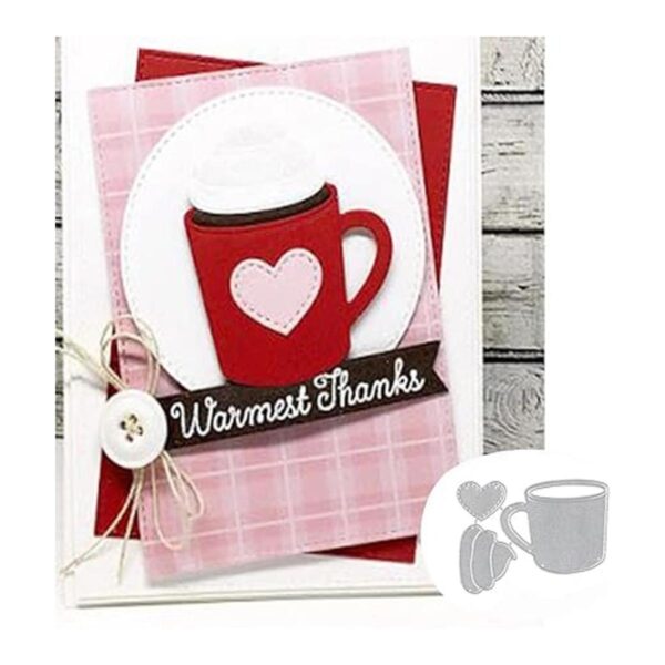 Taza de café de corazón de amor troqueles de metal