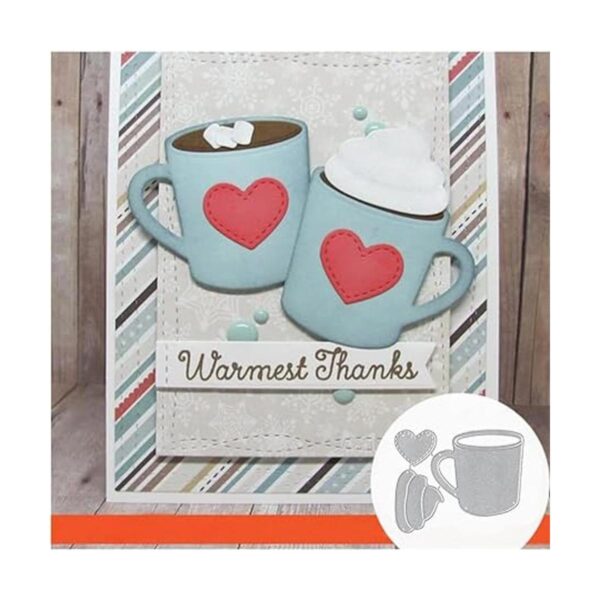 Taza de café de corazón de amor troqueles de metal