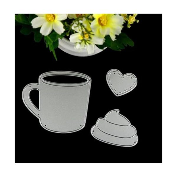 Taza de café de corazón de amor troqueles de metal