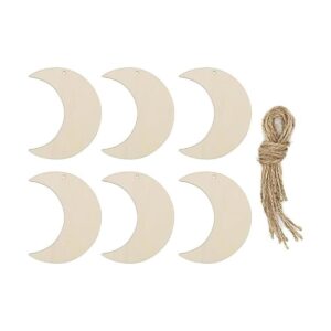 Adornos colgantes de madera en forma de luna con agujero