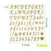12 hojas de calcomanías de letras con purpurina