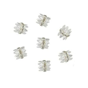 Coiris 30PCS 0.394 in chapado en plata doble cuentas tapas