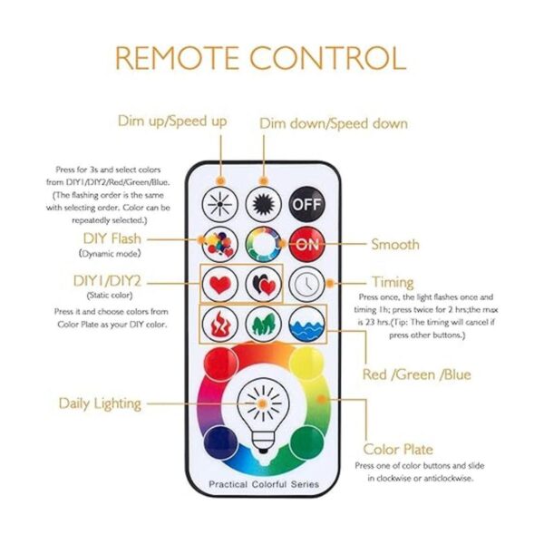 SUNNEST Bombilla LED que cambia de color 900 lm regulable