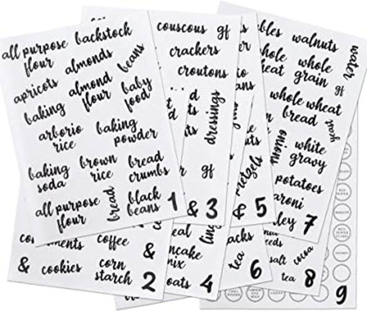 Etiquetas de despensa de cocina para contenedores de