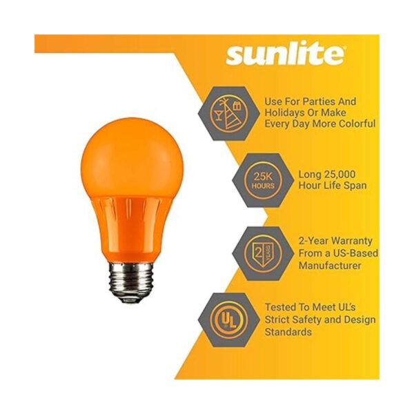 Sunlite 40452SU Foco LED de color A19 3 W equivalente a_4
