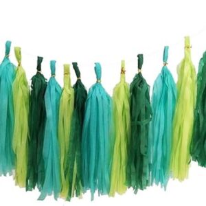 Guirnalda de papel verde menta para decoración de fiestas_1