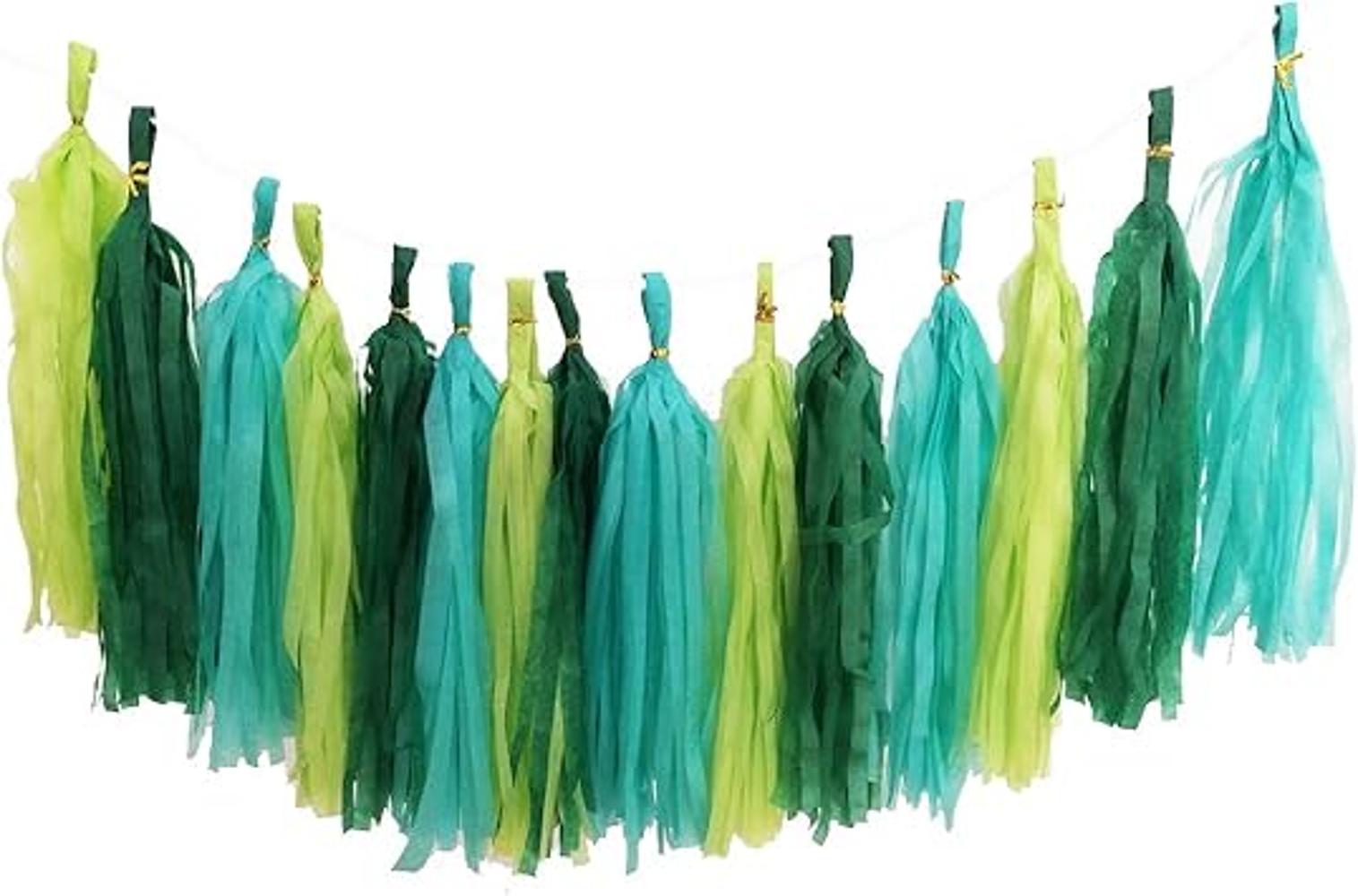 Guirnalda de papel verde menta para decoración de fiestas