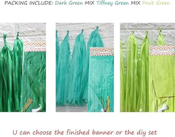 Guirnalda de papel verde menta para decoración de fiestas_2
