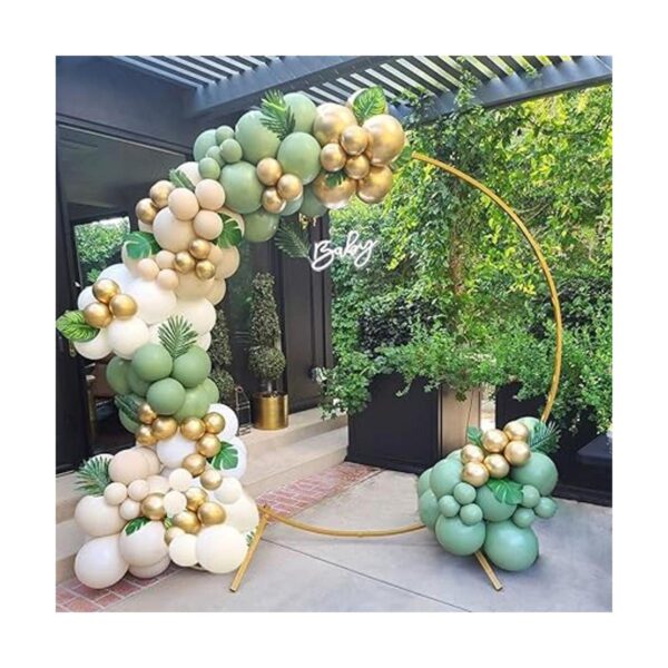 Globos de látex color verde salvia dorado y blanco 50