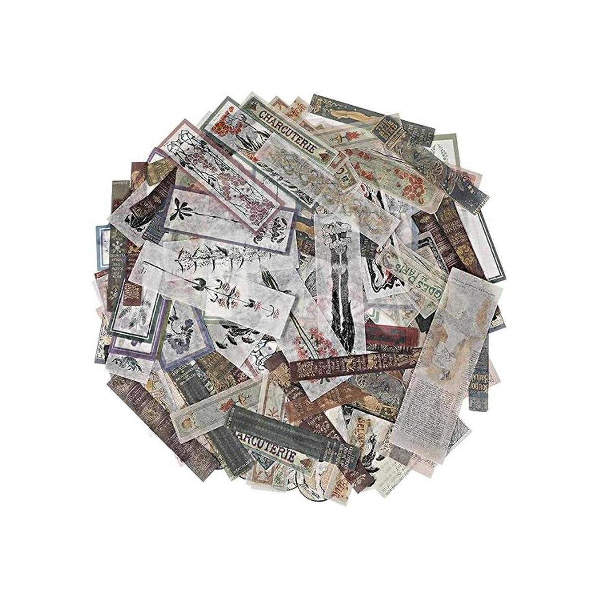 120 calcomanías vintage para álbumes de recortes washi