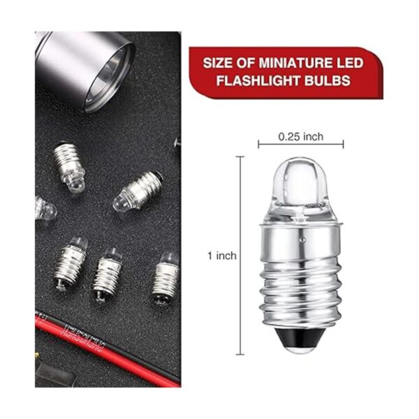 10 bombillas LED E10 de 3 voltios bombillas de linterna