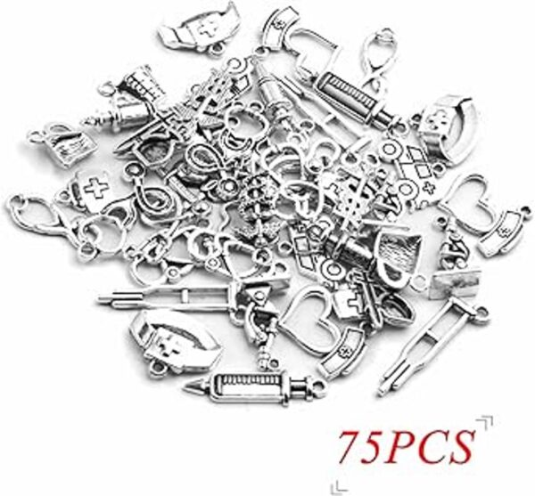 Encantos y colgantes de temática médica 75 piezas de