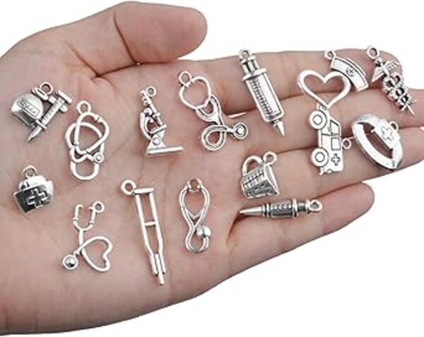 Encantos y colgantes de temática médica 75 piezas de