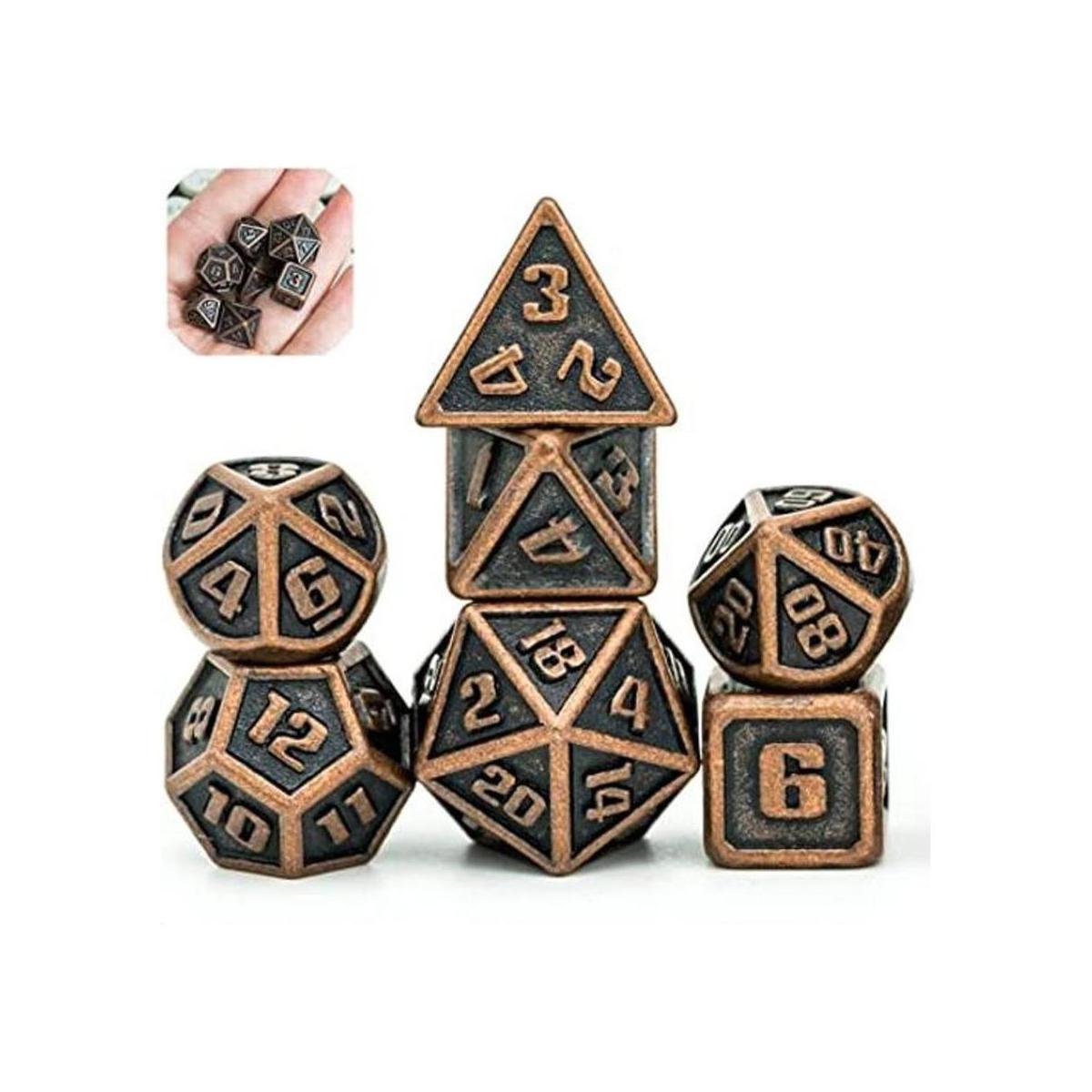 UDIXI Juego de mini dados DND de metal de 0.394 in 7