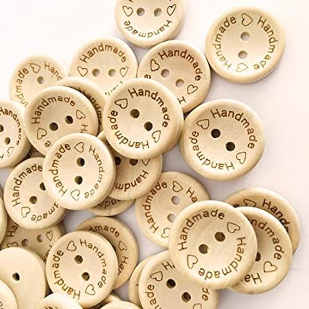 HengKe 100 botones de madera hechos a mano para