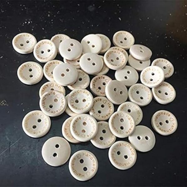 HengKe 100 botones de madera hechos a mano para_4