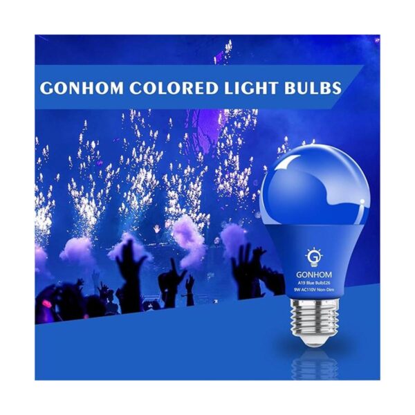 GONHOM Paquete de 2 bombillas LED azules A19 equivalente_2