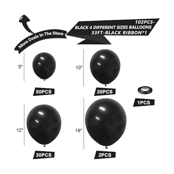NISOCY Kit de arco de globos de látex negro 102_2