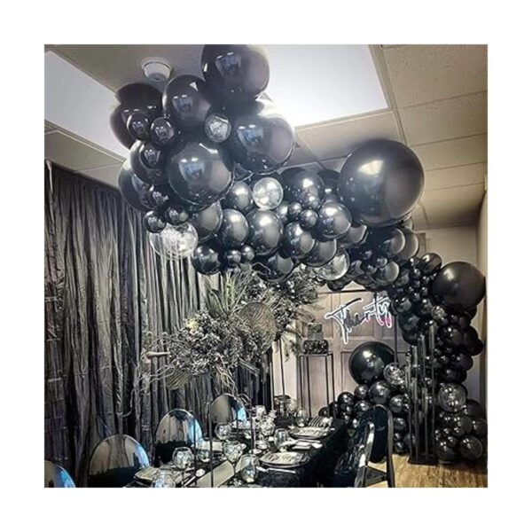 NISOCY Kit de arco de globos de látex negro 102_5