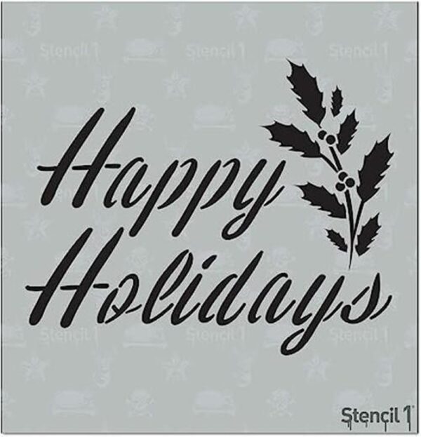 Plantilla Stencil1 Happy Holidays Plantilla reutilizable_1