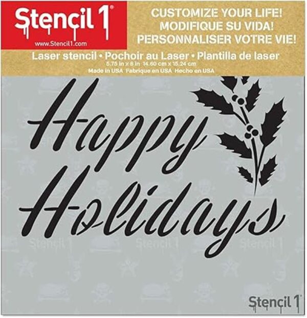 Plantilla Stencil1 Happy Holidays Plantilla reutilizable_3