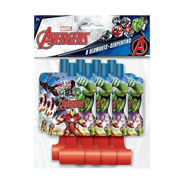 Avengers Party Blowouts 5.88 x 2 pulgadas 8 piezas_2