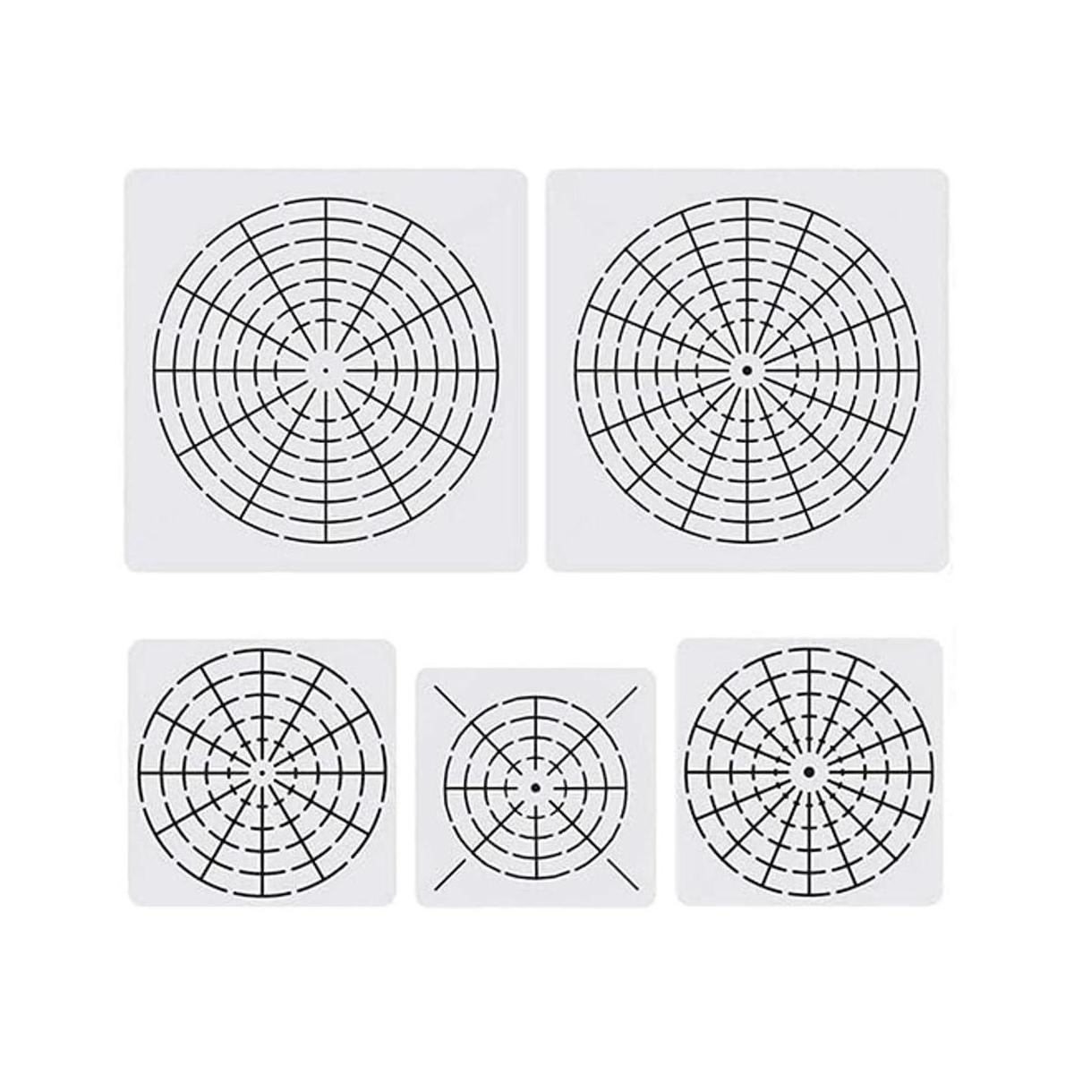 5 plantillas de mandala de plástico para pintura
