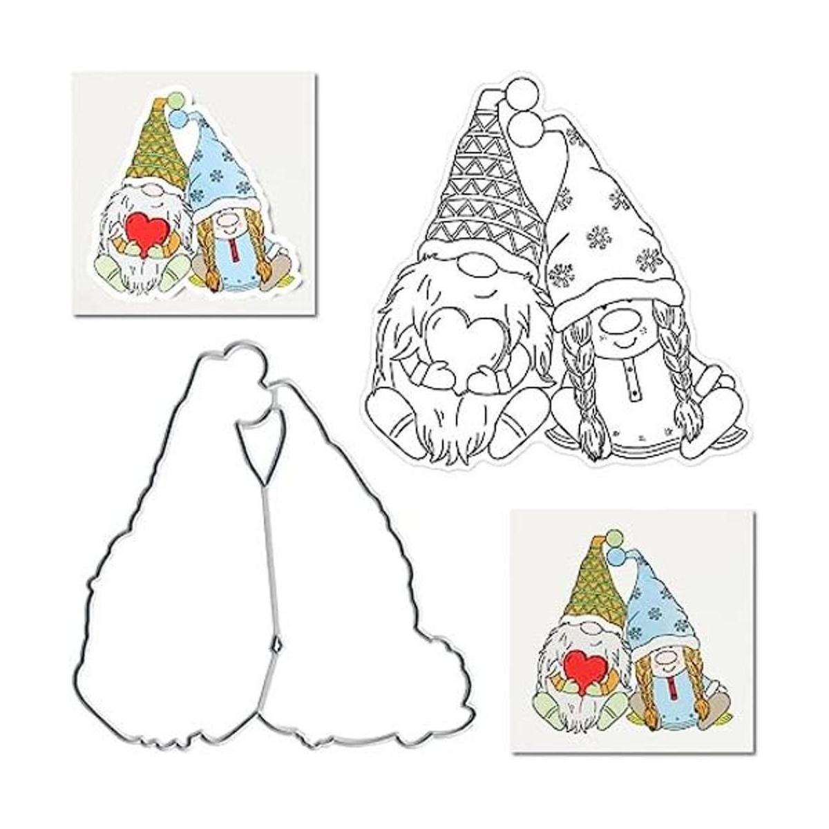 Hying Gnomos de San Valentín Sellos y troqueles