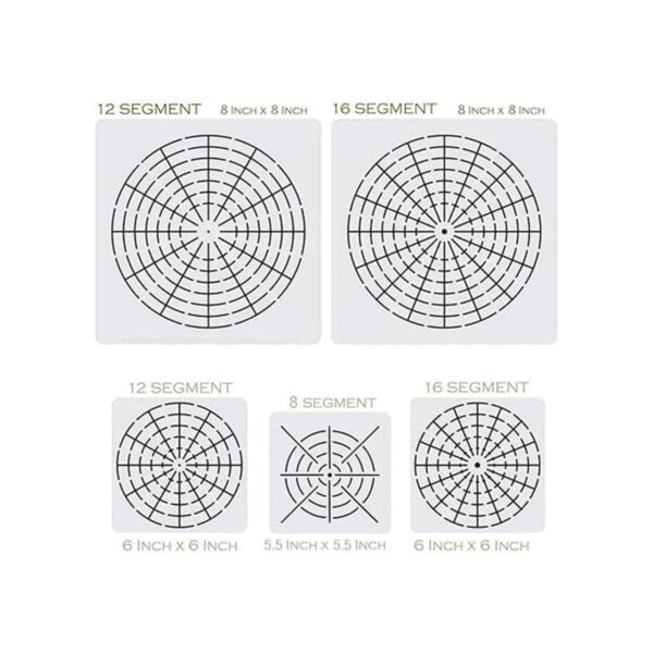 5 plantillas de mandala de plástico para pintura