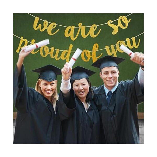Banner dorado brillante con texto en inglés We are So_4