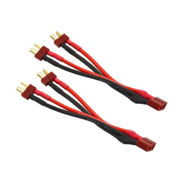2pcs Deans T Plug Conector Paralelo Una Hembra a 2 Macho_1