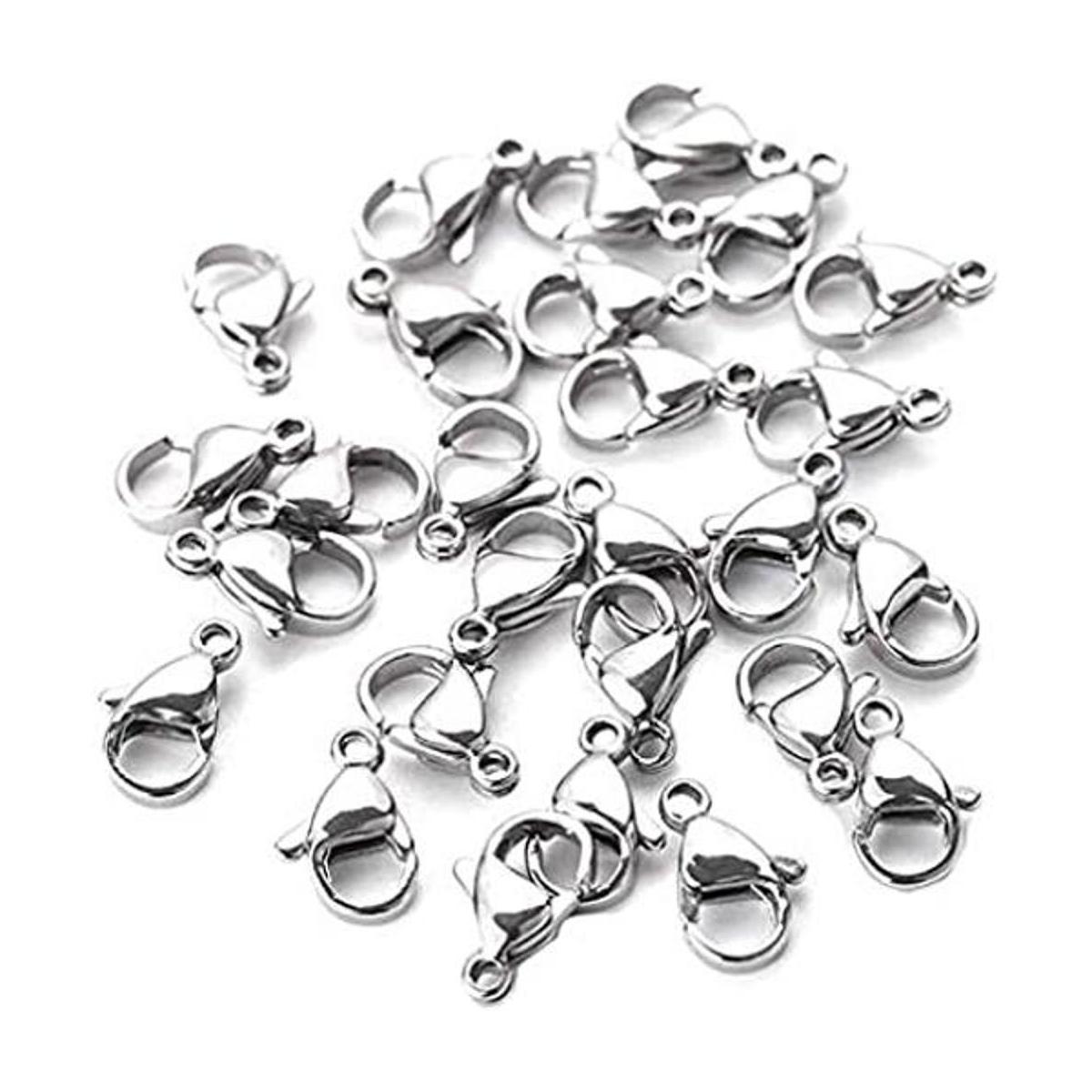 DNHCLL 100 Pieces 7x12mm Stainless Steel Curved Lobster