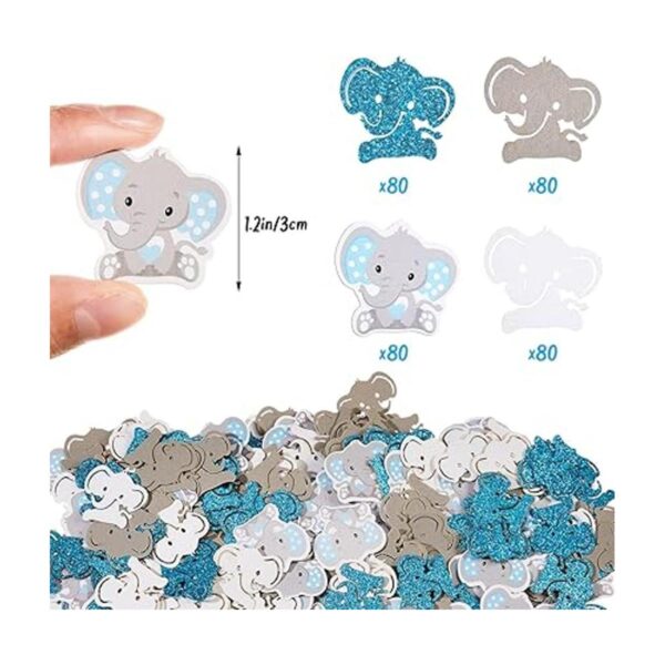 320 piezas de confeti de baby shower de elefante
