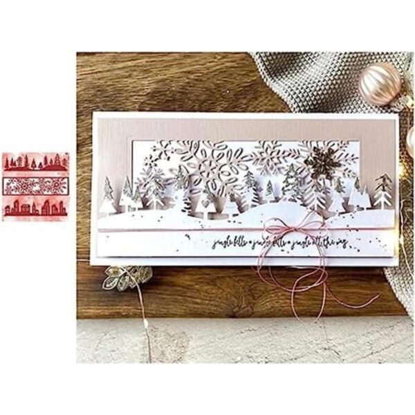 Christmas Snowflake House Tree Side Metal Die Cuts_1