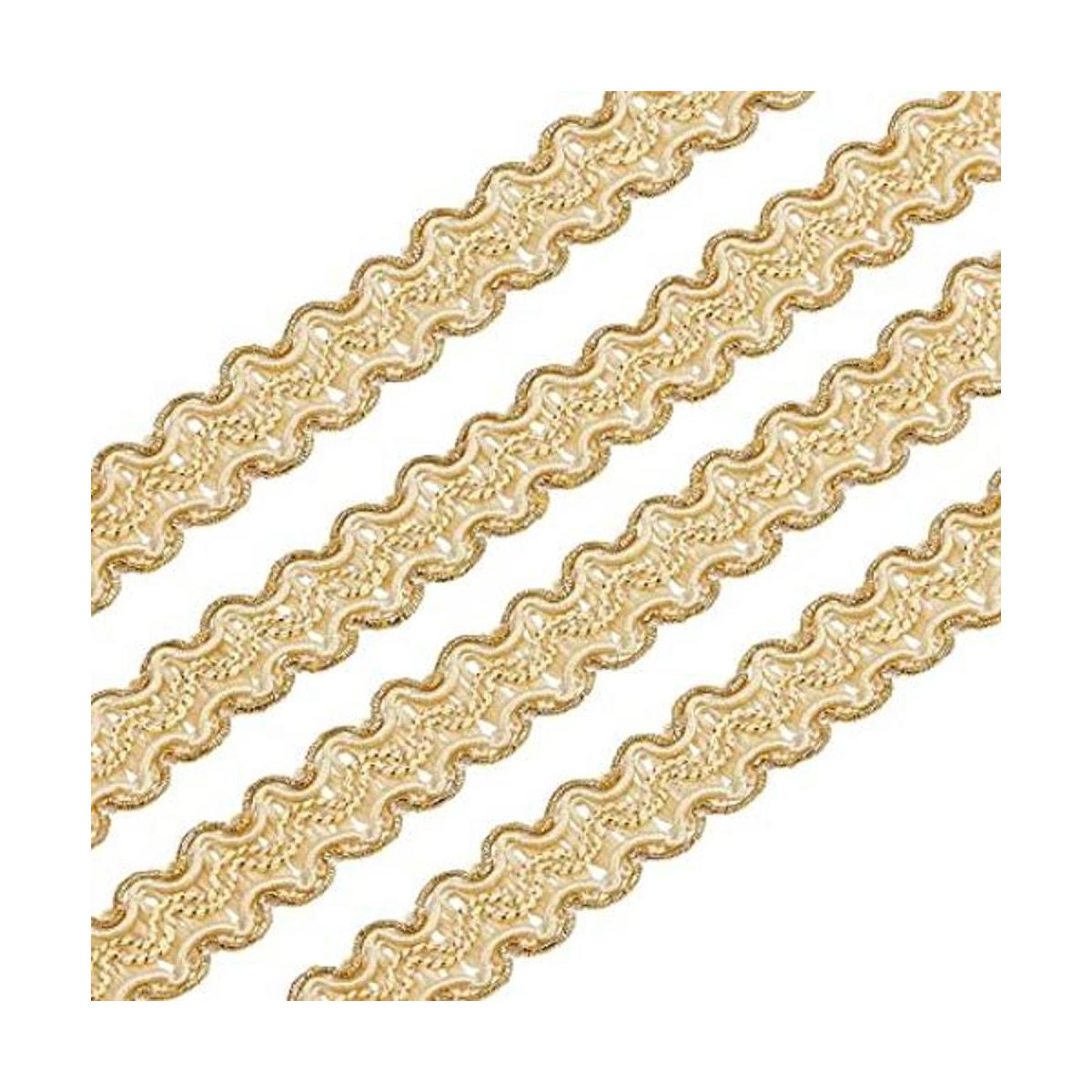 FINGERINSPIRE 13 yardas de borde dorado trenzado trenzado