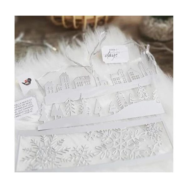 Christmas Snowflake House Tree Side Metal Die Cuts_3