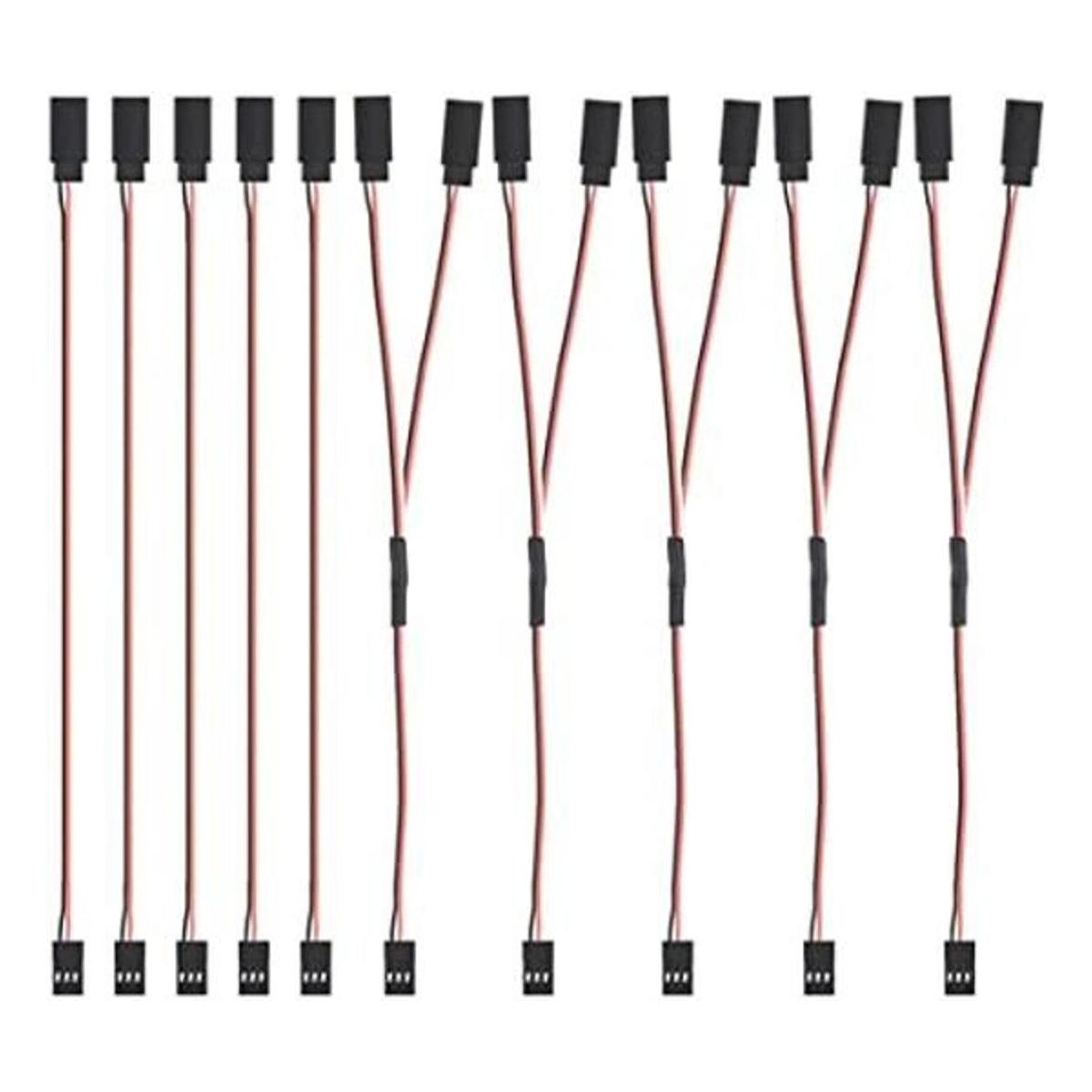 MMOBIEL 10 cables de extensión servo RC de 5 x 3 pines 5