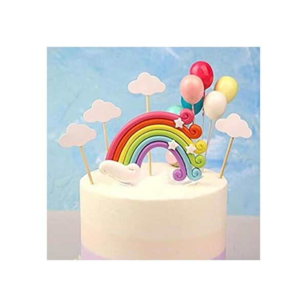 Juego de 12 piezas de decoración para tartas de arco iris_1
