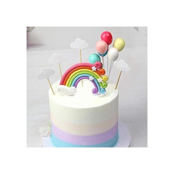 Juego de 12 piezas de decoración para tartas de arco iris_2