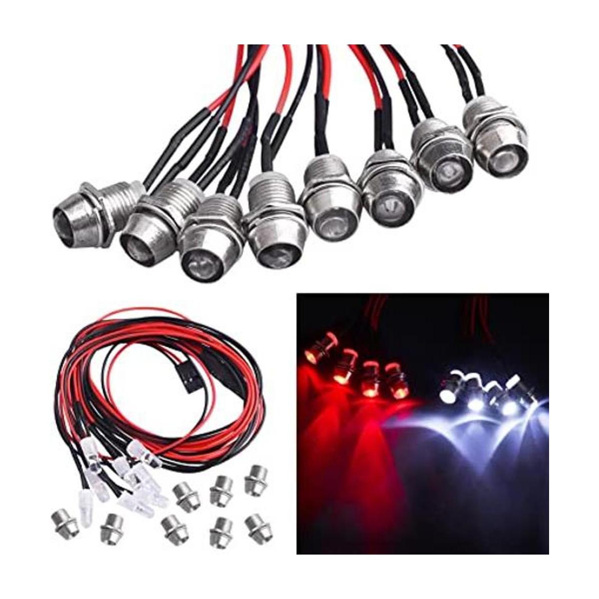 CrazyHobby Kit de faros delanteros de luz LED de 8 ledes