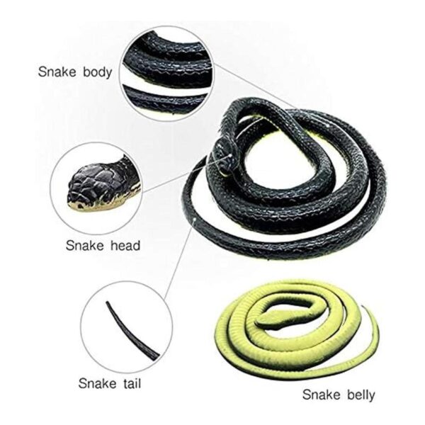 Brandonsuper Serpiente Mamba realista de goma negro 52_2