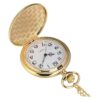 IMART Reloj de bolsillo vintage liso con cadena dorado_2