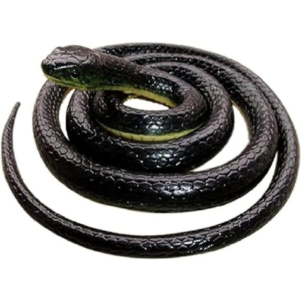 Brandonsuper Serpiente Mamba realista de goma negro 52_1