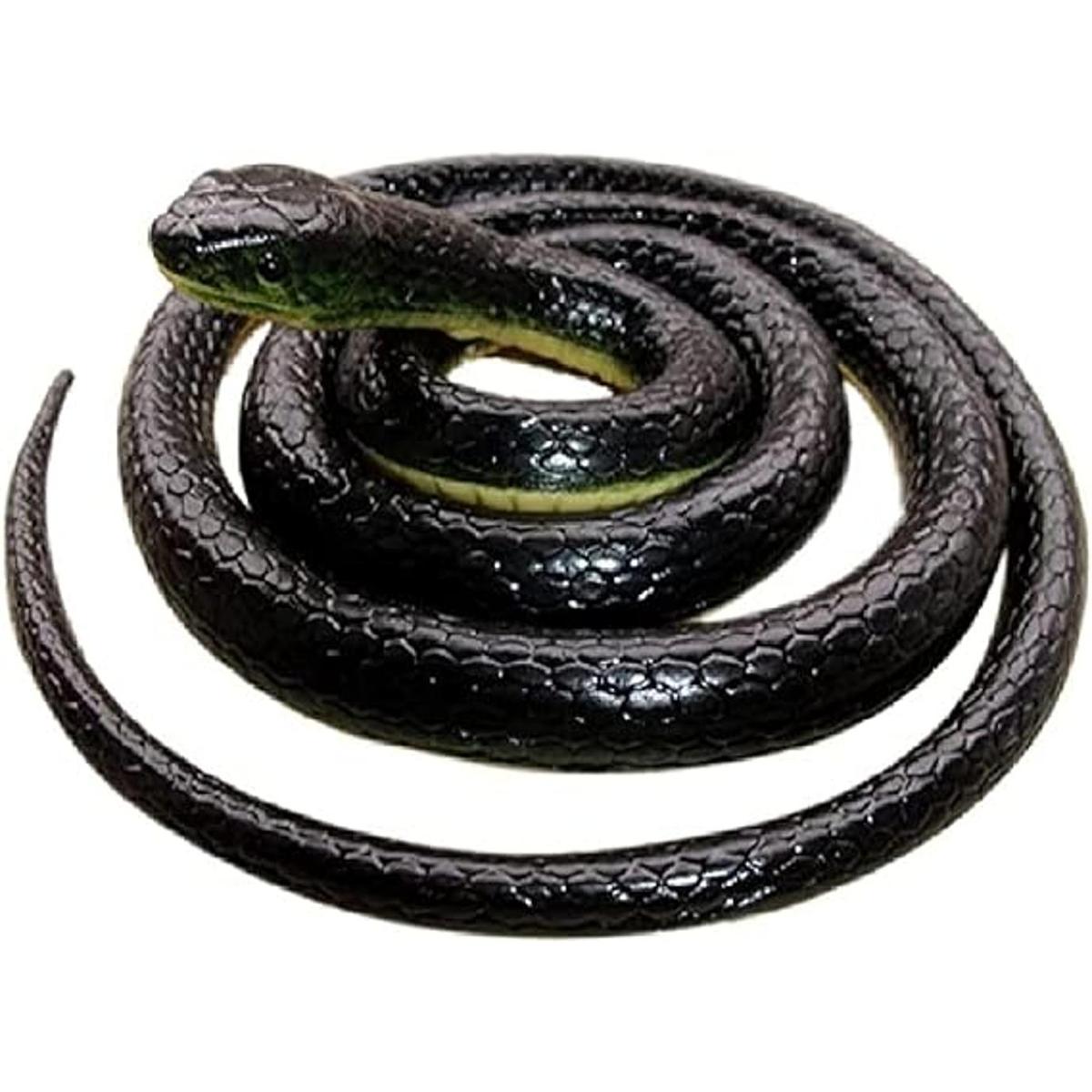 Brandonsuper Serpiente Mamba realista de goma negro 52