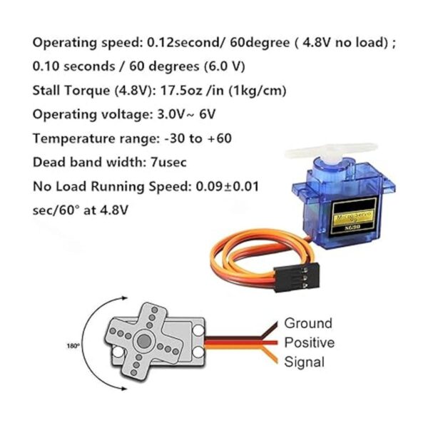 Dorhea 5 piezas SG90 Micro servomotor Mini Servo SG90 0.32_4